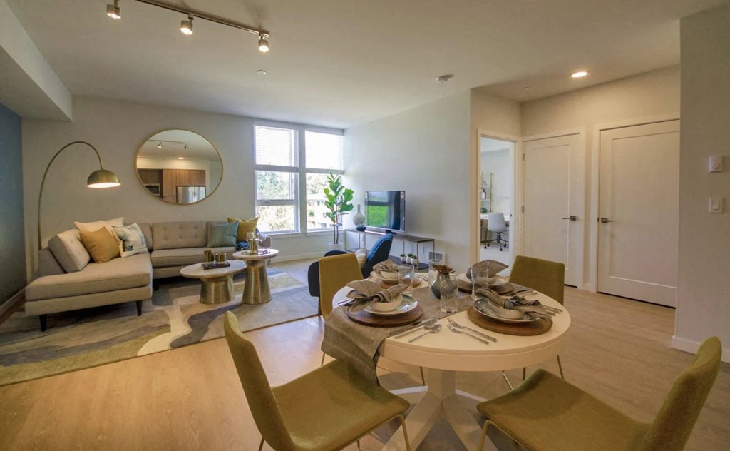 Blis Apartments Model Dining Area and Living Room