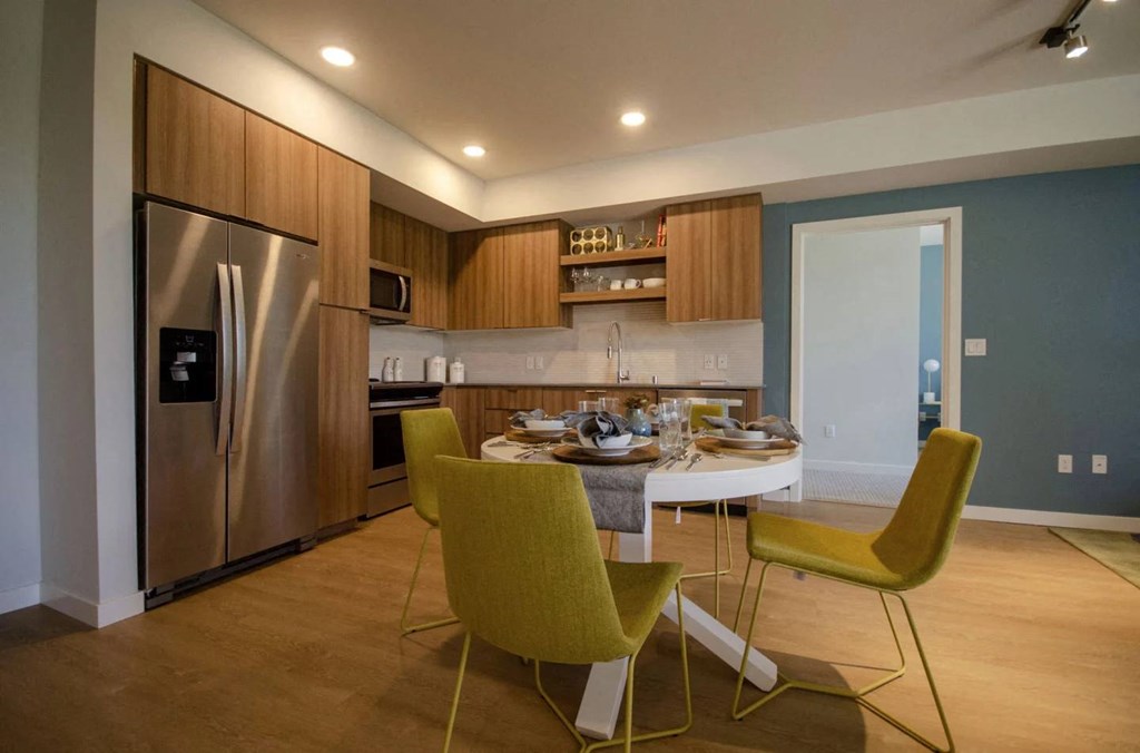 Blis Apartments Model Dining Area and Kitchen