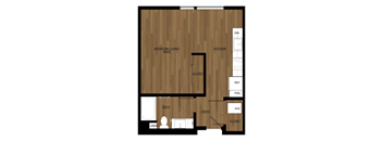 Blis Apartments Studio Floor Plan