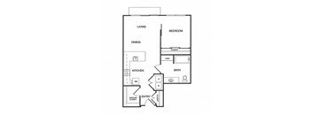 1x1 C Floor Plan at Koi Apartments, Seattle
