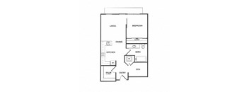1x1 Den C Floor Plan at Koi Apartments, Seattle, Washington