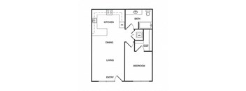 1x1 F Floor Plan at Koi Apartments, Washington