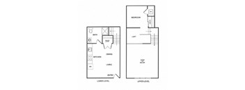 1x1 Live Work B Floor Plan at Koi Apartments, Washington