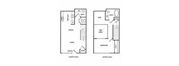 1x1.5 Den Loft A Floor Plan at Koi Apartments, Washington