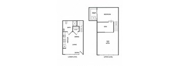 1x1.5 Live Work A Floor Plan at Koi Apartments, Seattle, Washington