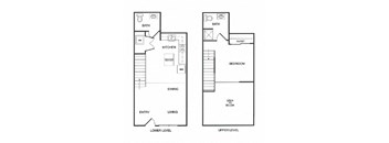 1x1.5 Live Work D Floor Plan at Koi Apartments, Seattle