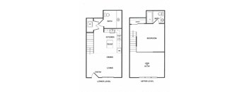 1x1.5 Live Work E Floor Plan at Koi Apartments, Seattle, Washington, 98107