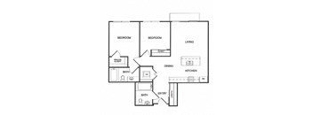 2x2 C Floor Plan at Koi Apartments, Seattle