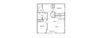 2x2 F Floor Plan at Koi Apartments, Seattle, Washington