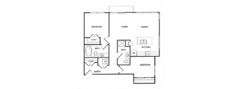 2x2 G Floor Plan at Koi Apartments, Seattle
