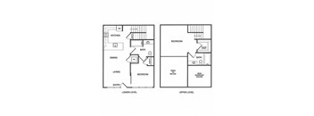 2x2 Loft B Floor Plan at Koi Apartments, Seattle, Washington, 98107