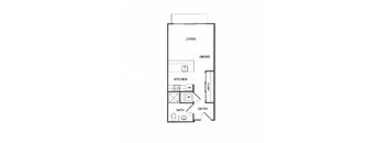 Studio B Floor Plan at Koi Apartments, Seattle, 98107