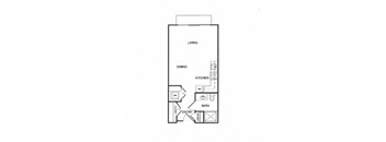 Studio E Floor Plan at Koi Apartments, Seattle