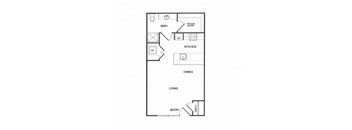 Studio H Floor Plan at Koi Apartments, Seattle, Washington, 98107