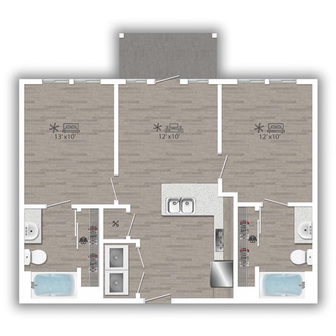 a floor plan of a room with a bathroom and a bedroom
