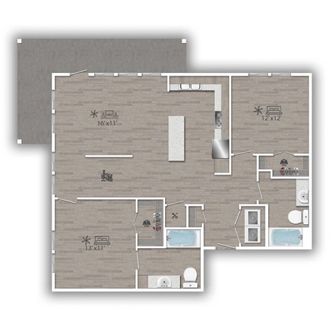a template of a floor plan of a room with wood flooring