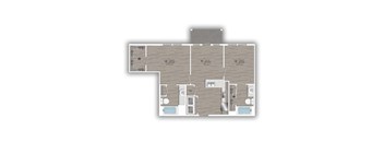 a floor plan of an apartment with a wood paneled