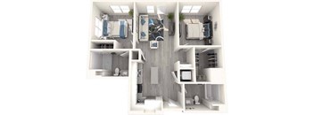 a floor plan of a bedroom with a bathroom and a living room