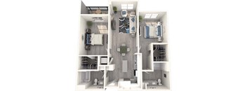 a 3 bedroom floor plan with a bathroom and a living room