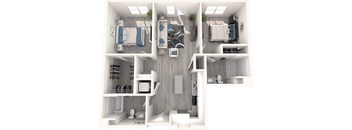a floor plan of a bedroom with a bathroom