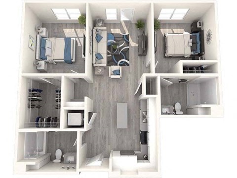 a floor plan of a bedroom with a bathroom
