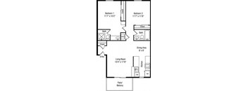 Papago Crossing in Phoenix, Arizona 2x2 Reno Floor Plan