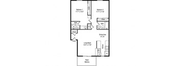 Papago Crossing in Phoenix, Arizona 2x2 Floor Plan