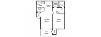 a floor plan of a house with a bedroom and a living room