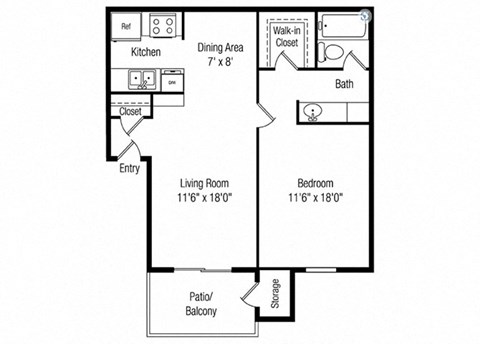 a floor plan of a house with a bedroom and a living room