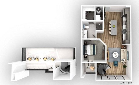 a floor plan with a bedroom and a bathroom