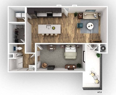 a 1 bedroom floor plan  503 square feet