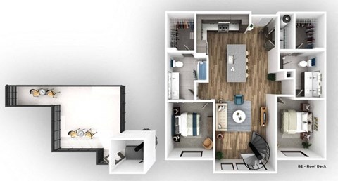 a floor plan of a house with a bedroom and a living room