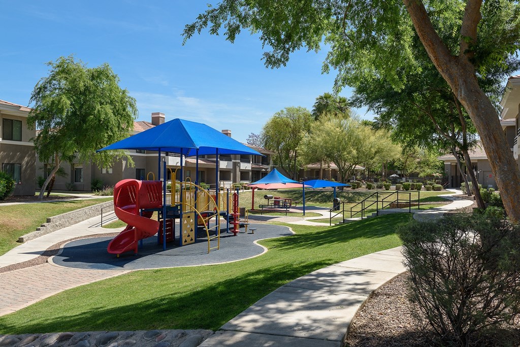 a playground in the middle of a park