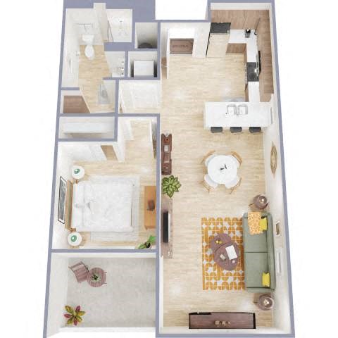 1A Floor Plan at The Benedictine, Tucson, Arizona