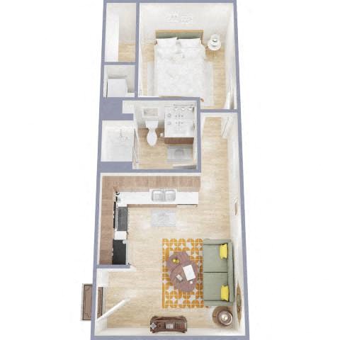 1B Floor Plan at The Benedictine, Tucson