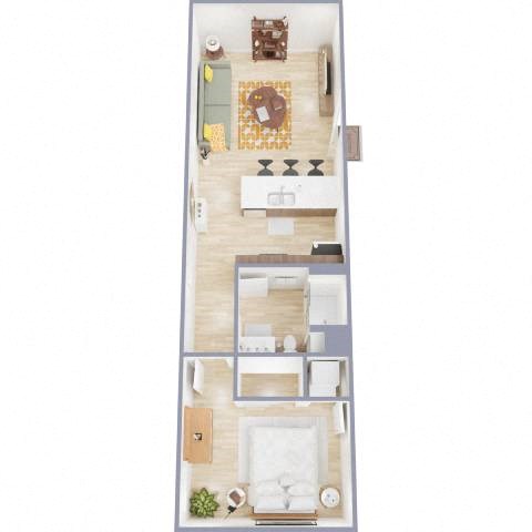 1C Floor Plan at The Benedictine, Tucson, Arizona