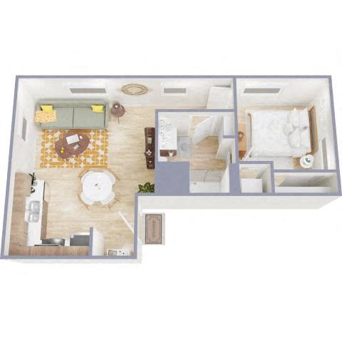 1E Floor Plan at The Benedictine, Arizona, 85716