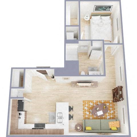 1G Floor Plan at The Benedictine, Tucson, 85716