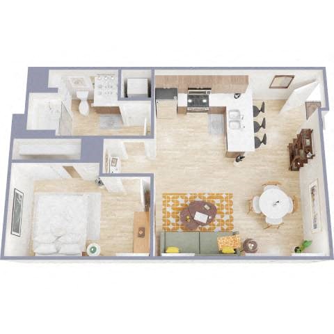 1H Floor Plan at The Benedictine, Tucson, Arizona