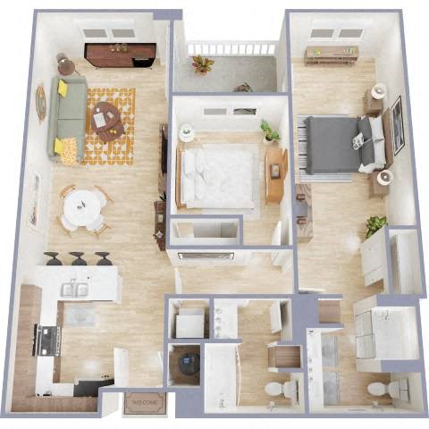 2A Floor Plan at The Benedictine, Arizona, 85716