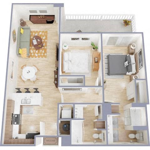 2C Floor Plan at The Benedictine, Tucson, Arizona