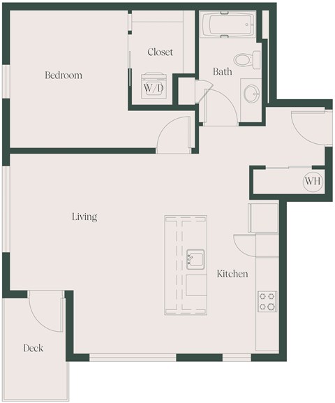 1Bed1Bath_L at Cru at Willows Apartments, Redmond, 98052