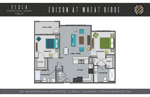 A floor plan of a Tesla property located at Edison at Wheat Ridge.