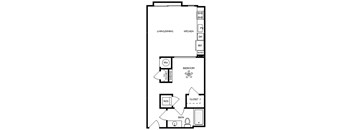 Axis Midtown Apartments in Atlanta, Georgia One Bedroom Floor Plan