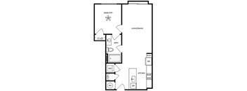 Axis Midtown Apartments in Atlanta, Georgia One Bedroom Floor Plan