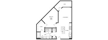 Axis Midtown Apartments in Atlanta, Georgia One Bedroom Floor Plan