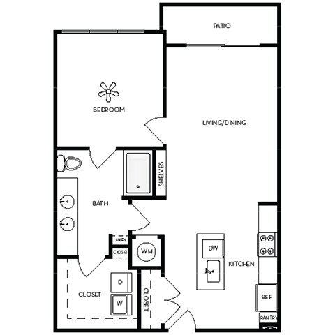 Axis Midtown Apartments in Atlanta, Georgia One Bedroom Floor Plan