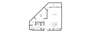 Axis Midtown Apartments in Atlanta, Georgia One Bedroom Floor Plan