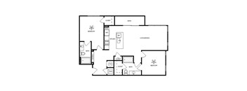 Axis Midtown Apartments in Atlanta, Georgia Two Bedroom Floor Plan