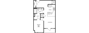 Axis Midtown Apartments in Atlanta, Georgia One Bedroom Floor Plan